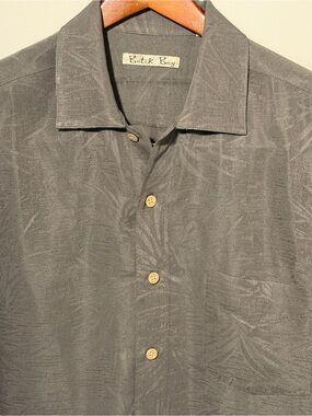 Batik Bay Men's Green Short-Sleeve Island-Inspired Button-Up Shirt